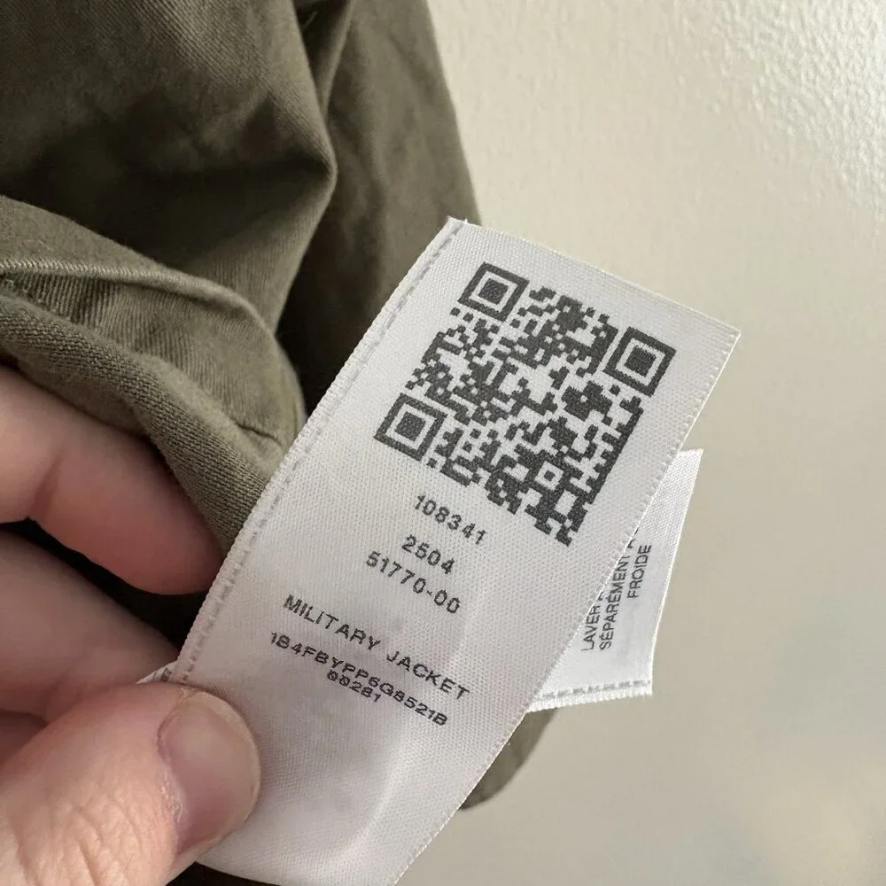 True Religion Men S Olive Green Casual Button Front Buddha Logo Military Jacket